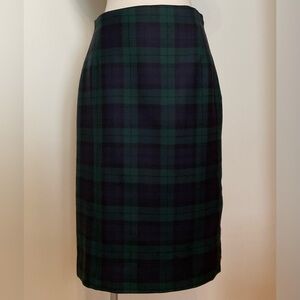 St Michael From Marks & Spencer Black Watch Plaid Wool Skirt Womens Size S